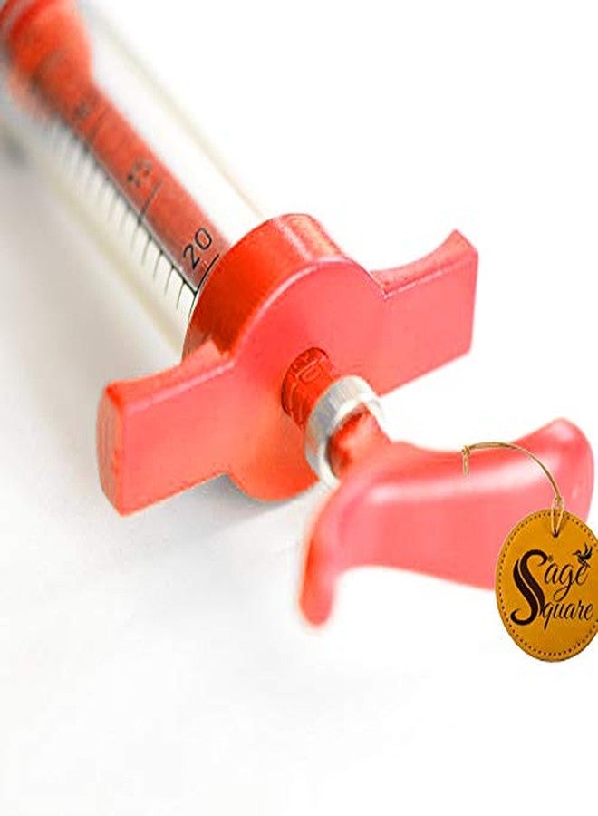 سايج سكوير محقنة تغذية يدوية مربعة قابلة للتعديل من سيج للطيور والجراء والقطط والكلاب والقطط والهامستر (20 مل) (برتقالي) - Image 2